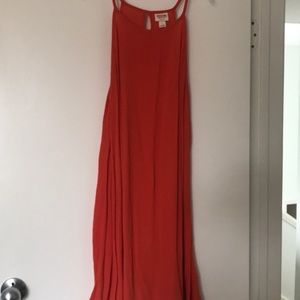 Orange Swingy Mid-Calf Tank Dress